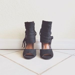 Faux Suede Boot-Heels